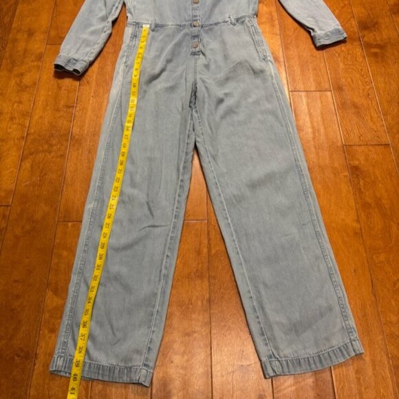 Billabong Salty Blonde Women Jumpsuit Size S Sunday Denim Utility Festival Comfy - Picture 16 of 16